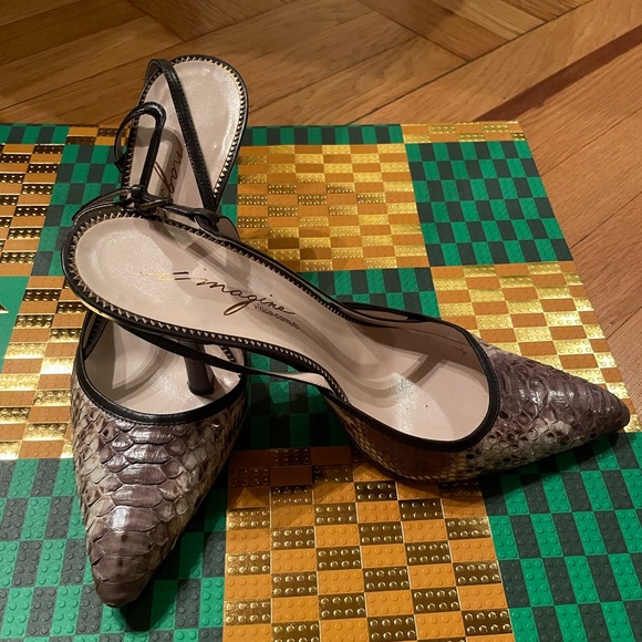 Genuine python ombré browns skins sling backs size 10 - Picture 4 of 5